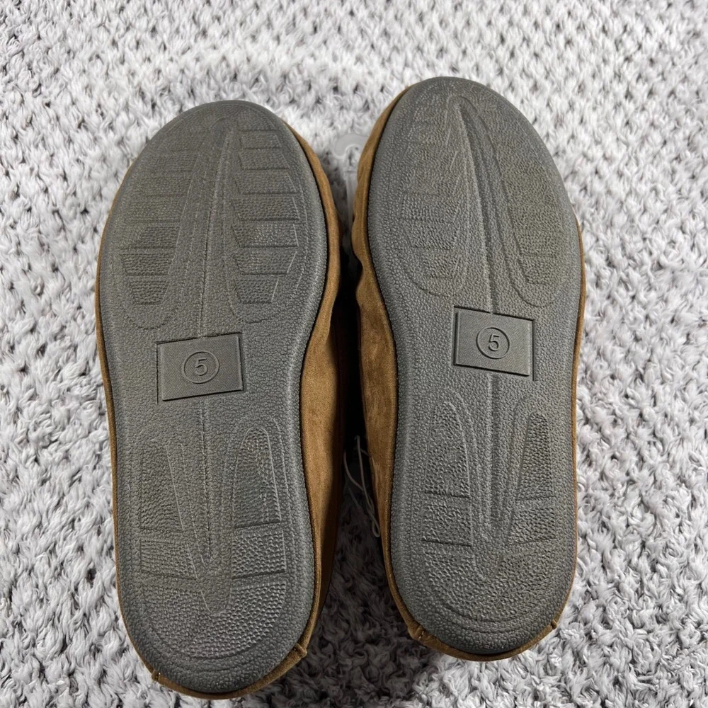 Cat Jack Brown Moccasin‎ Slippers Size 5 Kids Boys Girls Lined Cozy Warm